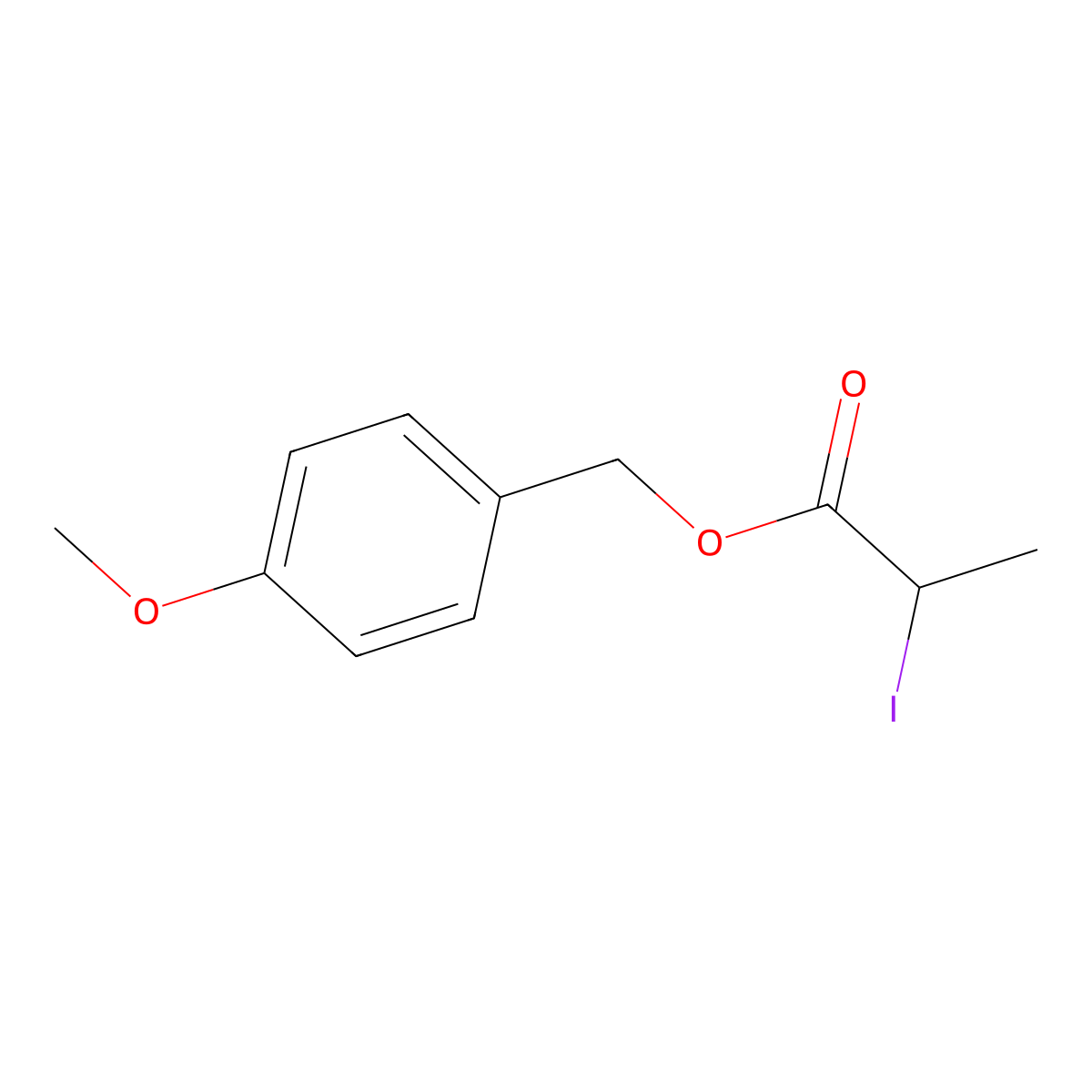 (4-Methoxyphenyl)methyl 2-iodopropanoate molecular structure, CAS 1612216-62-2