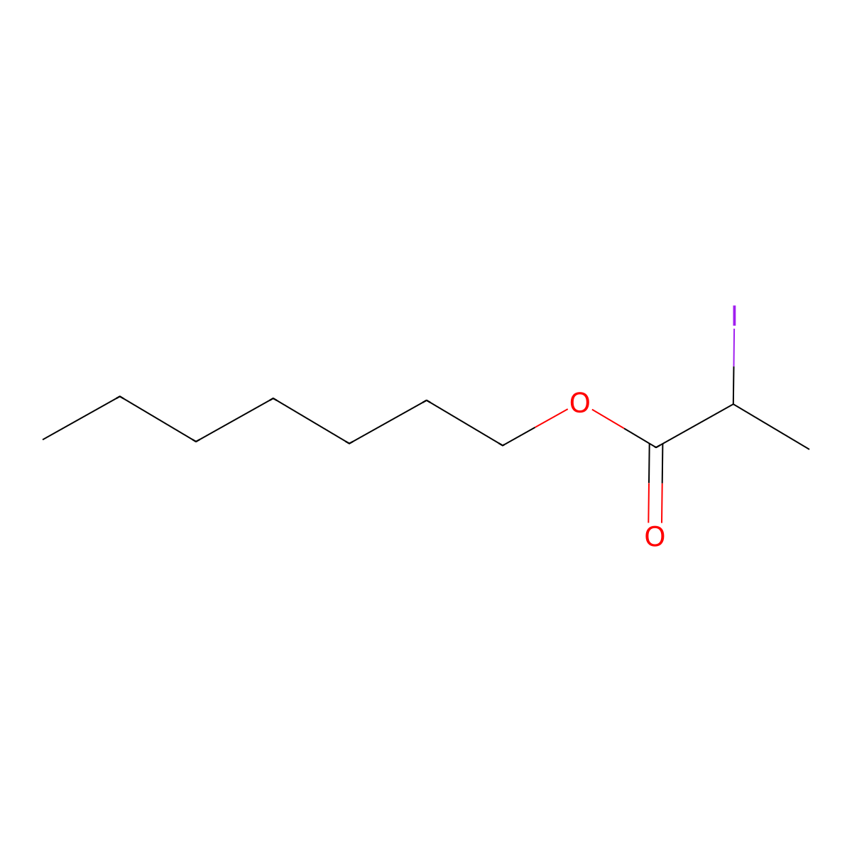Heptyl 2-iodopropanoate molecular structure, CAS 1612216-63-3