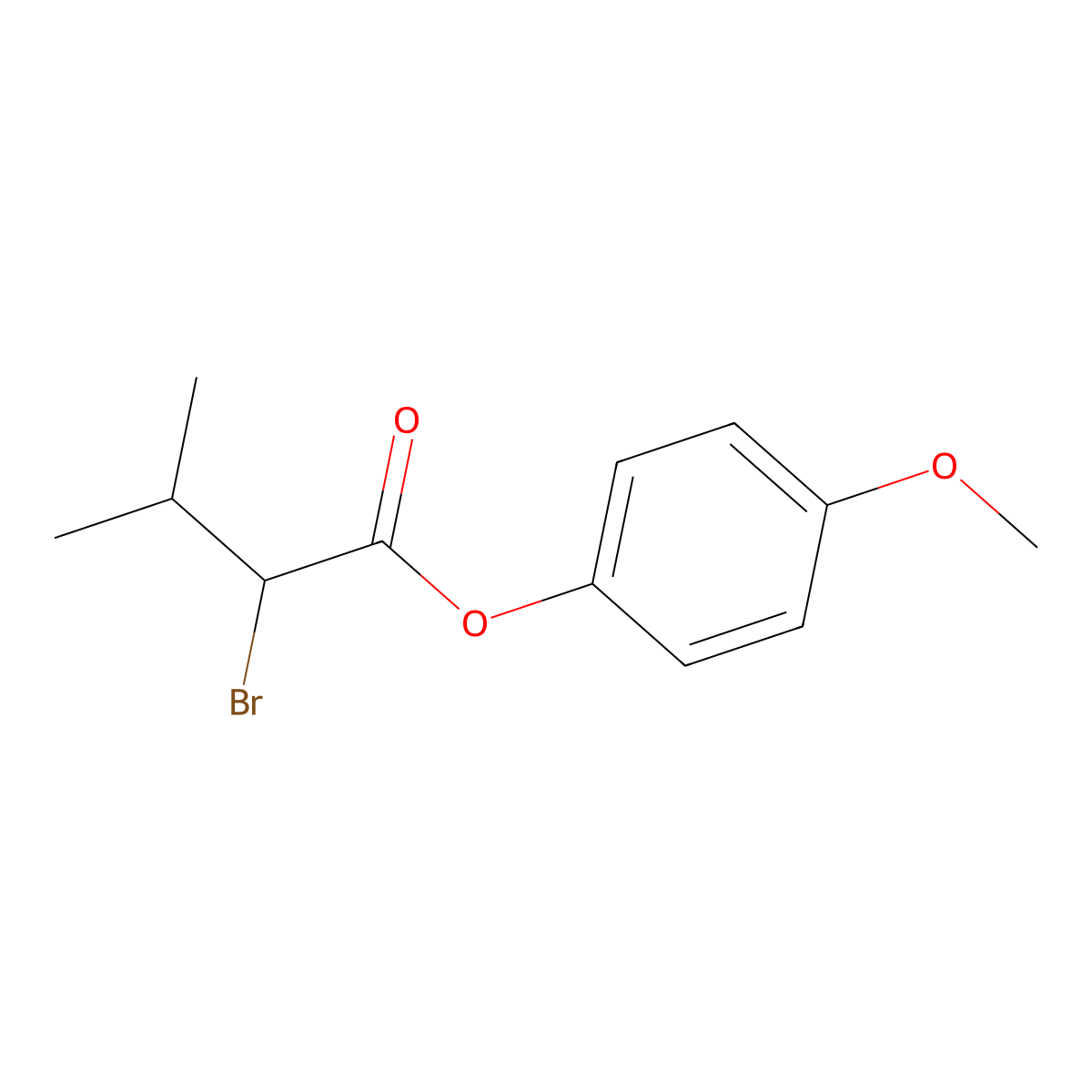 4-Methoxyphenyl 2-bromo-3-methylbutanoate molecular structure, CAS 1612216-66-6
