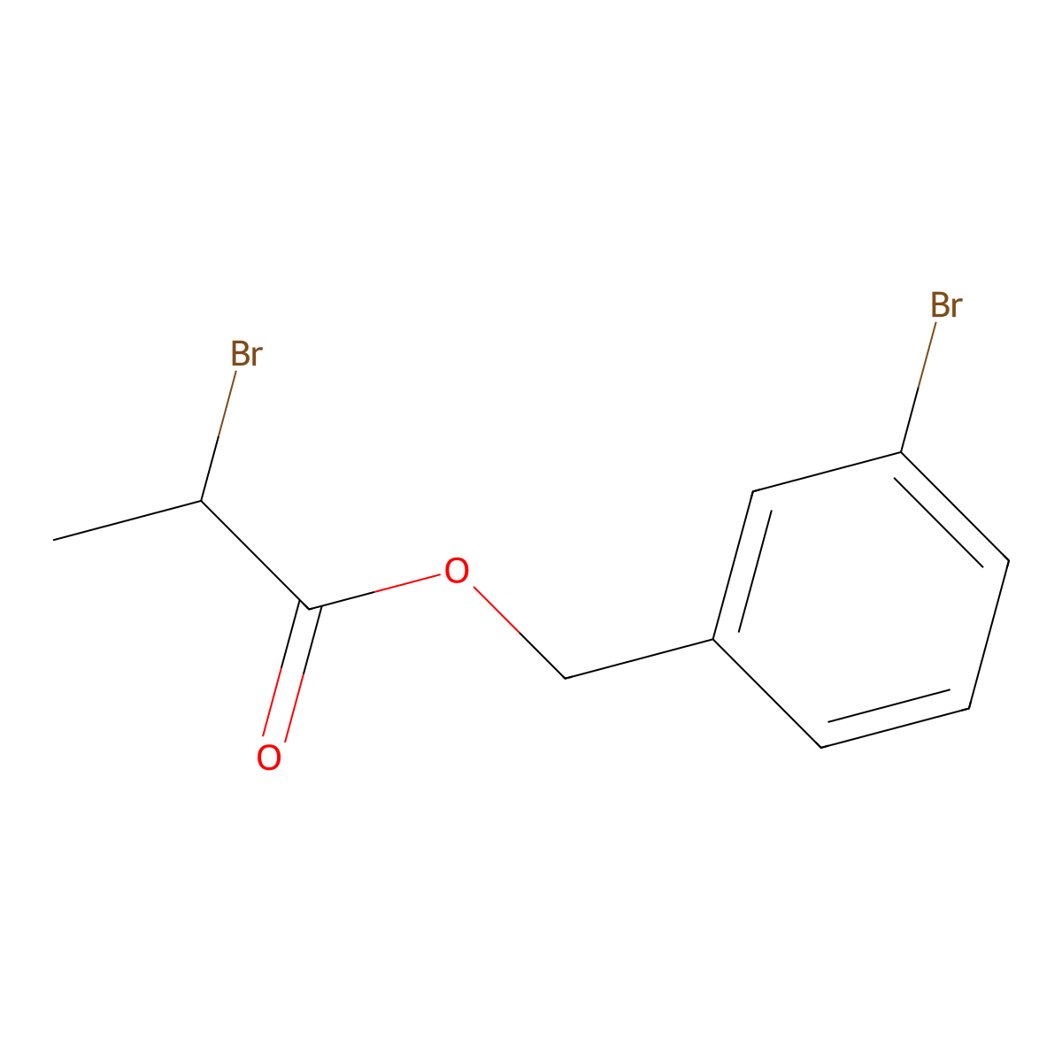 (3-Bromophenyl)methyl 2-bromopropanoate molecular structure, CAS 1612216-67-7