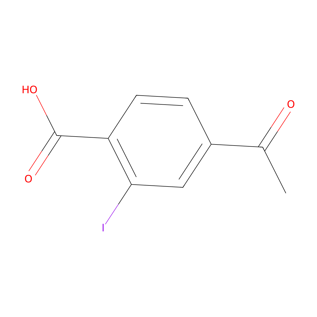 4-Acetyl-2-iodobenzoic acid molecular structure, CAS 1612219-57-4