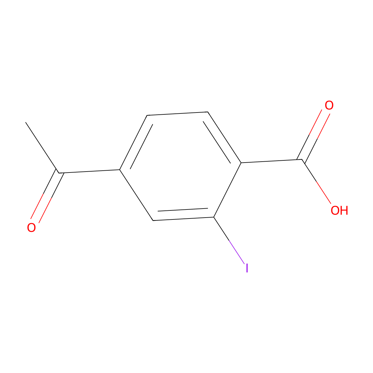 4-Acetyl-2-iodobenzoic acid molecular structure, CAS 1612219-57-4