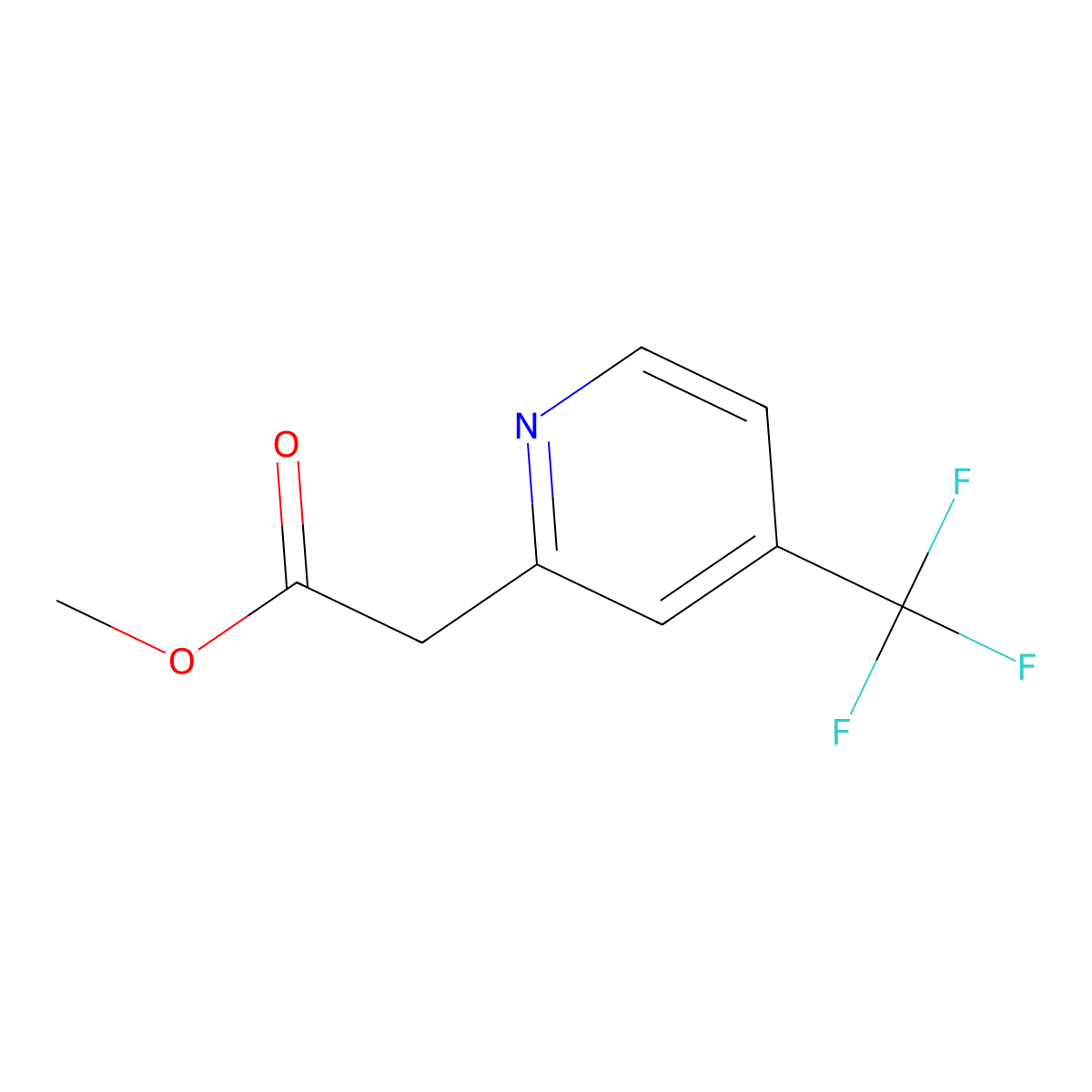 Methyl 2-(4-(trifluoromethyl)pyridin-2-yl)acetate molecular structure, CAS 1612222-96-4