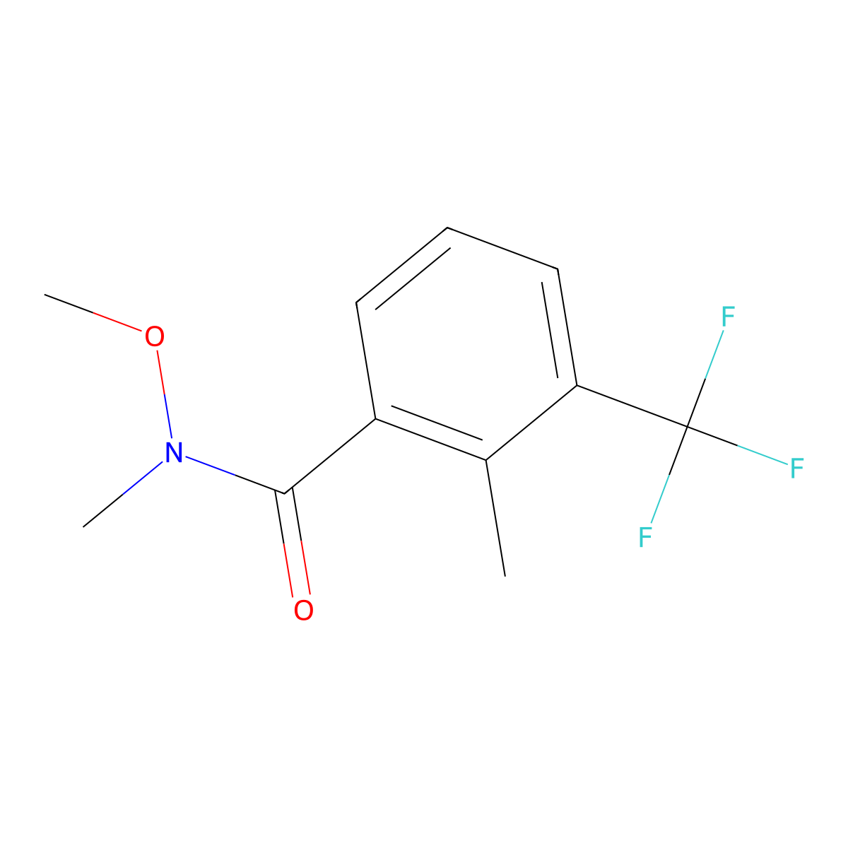 N-methoxy-N,2-dimethyl-3-(trifluoromethyl)benzamide molecular structure, CAS 1612238-17-1