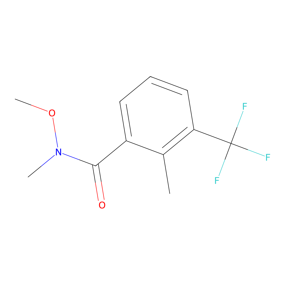 N-methoxy-N,2-dimethyl-3-(trifluoromethyl)benzamide molecular structure, CAS 1612238-17-1