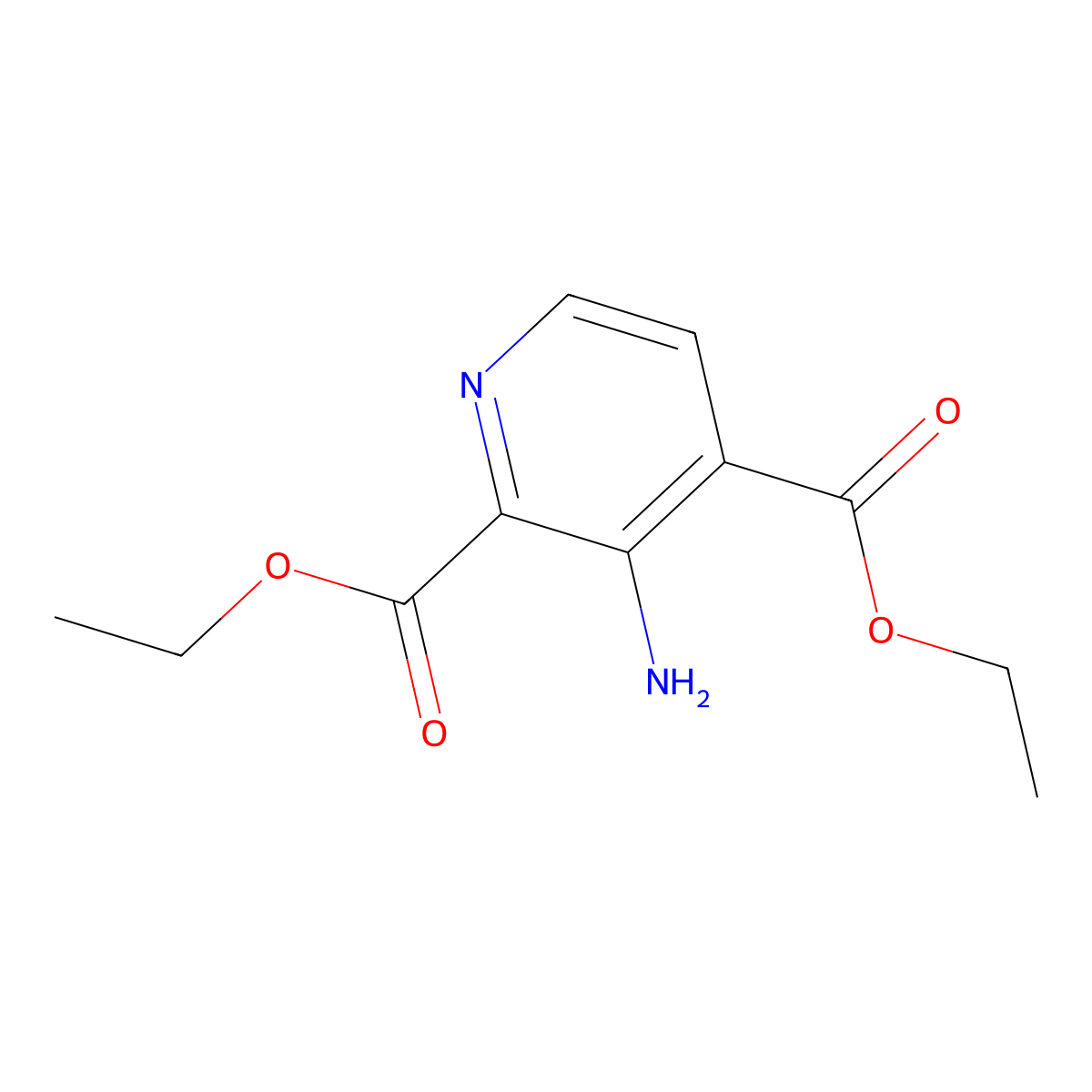Diethyl 3-aminopyridine-2,4-dicarboxylate molecular structure, CAS 1612242-48-4