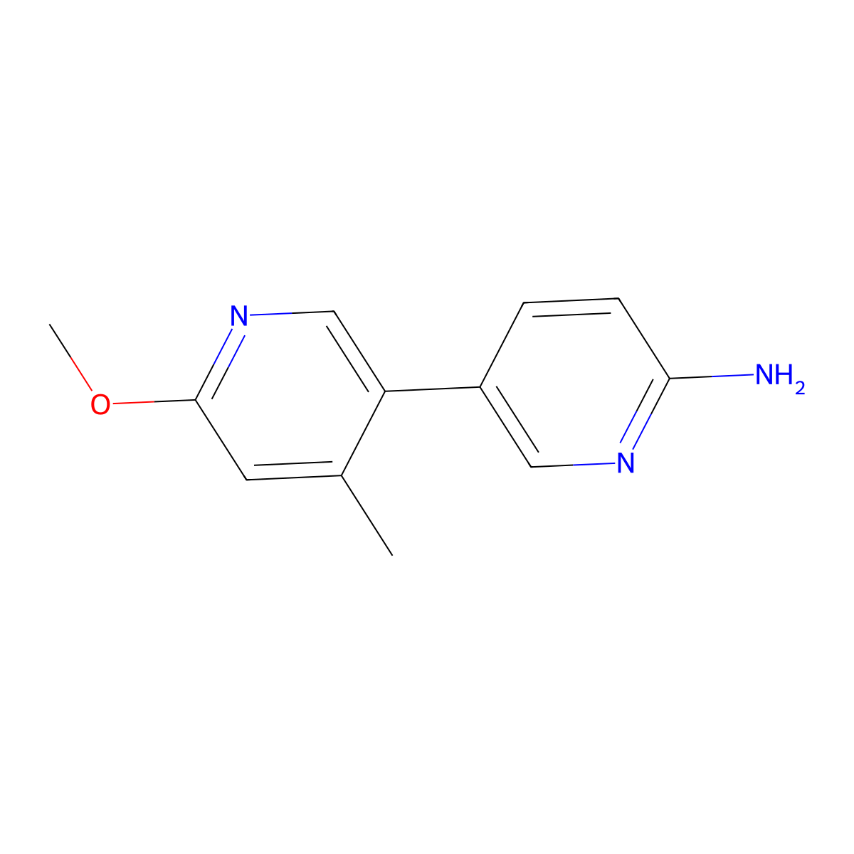 5-(6-Methoxy-4-methyl-3-pyridinyl)pyridin-2-amine molecular structure, CAS 1612287-28-1