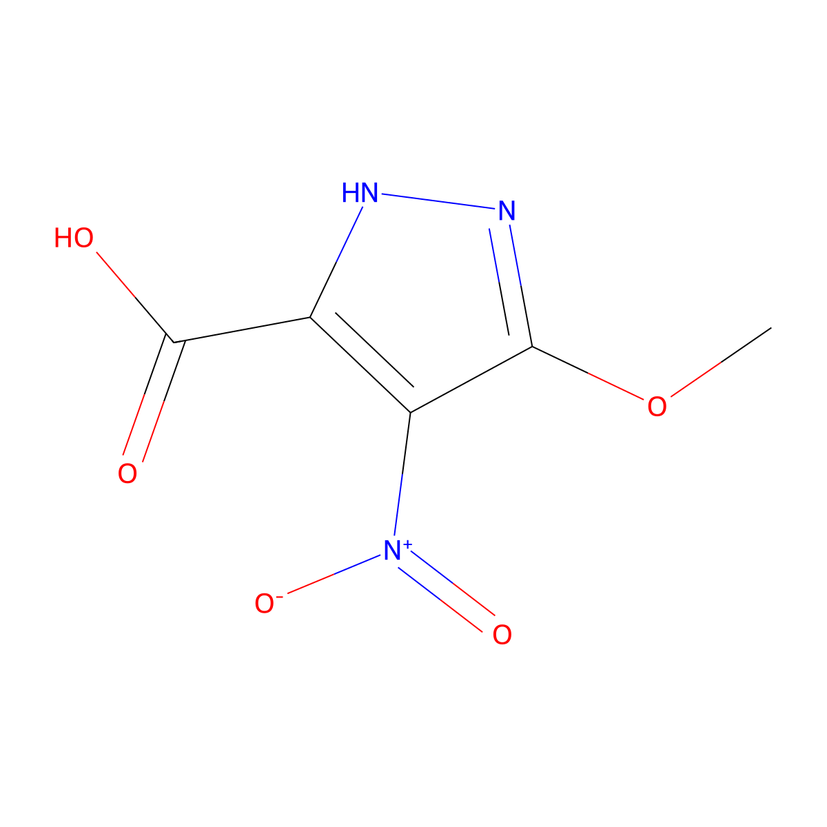 3-methoxy-4-nitro-1H-pyrazole-5-carboxylic acid molecular structure, CAS 161235-54-7