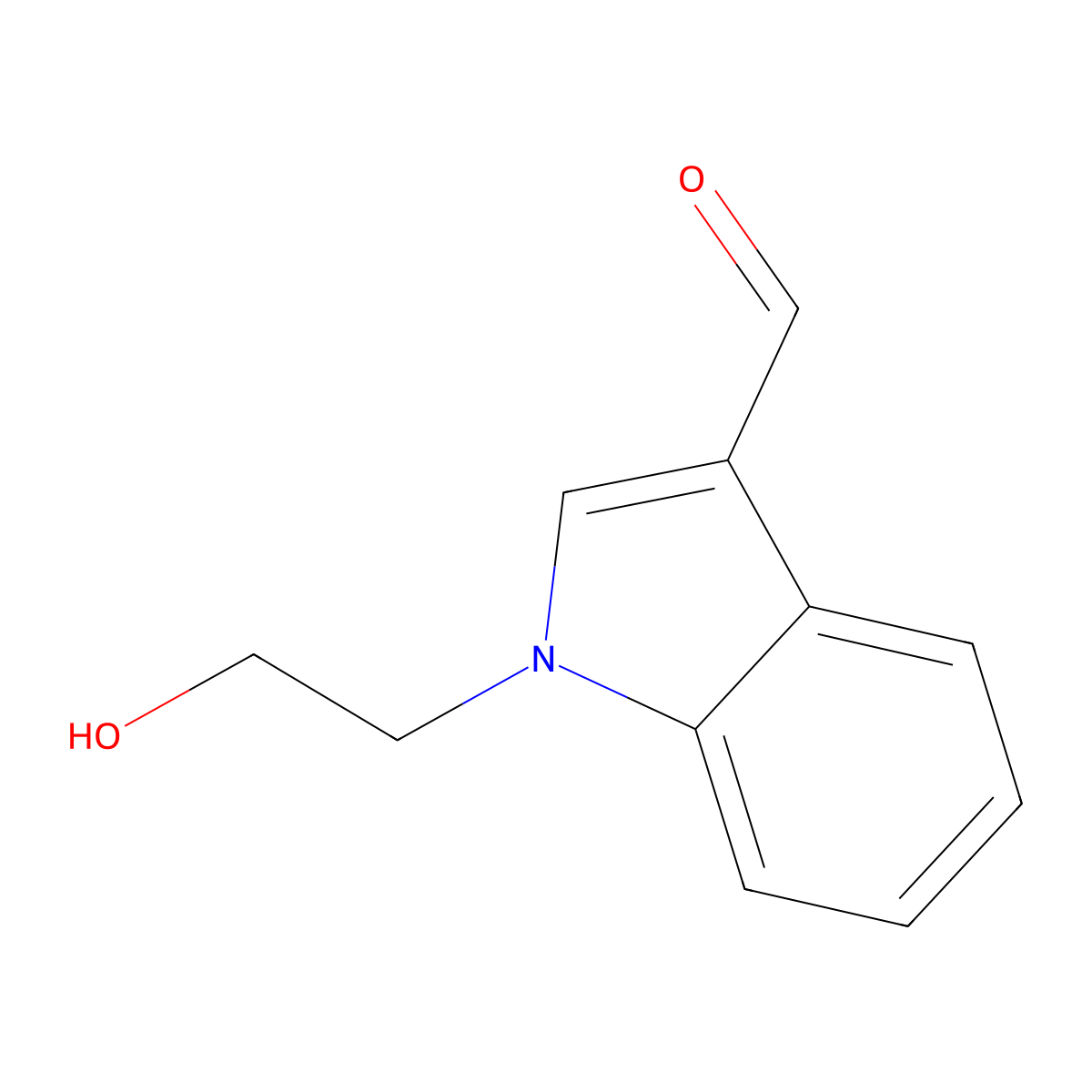 1-(2-hydroxyethyl)-1H-indole-3-carbaldehyde molecular structure, CAS 161261-55-8