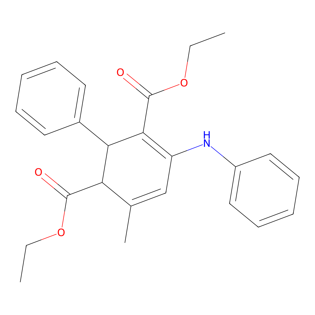 Diethyl 6-methyl-2-phenyl-4-(phenylamino)cyclohexa-3,5-diene-1,3-dicarboxylate molecular structure, CAS 161265-92-5