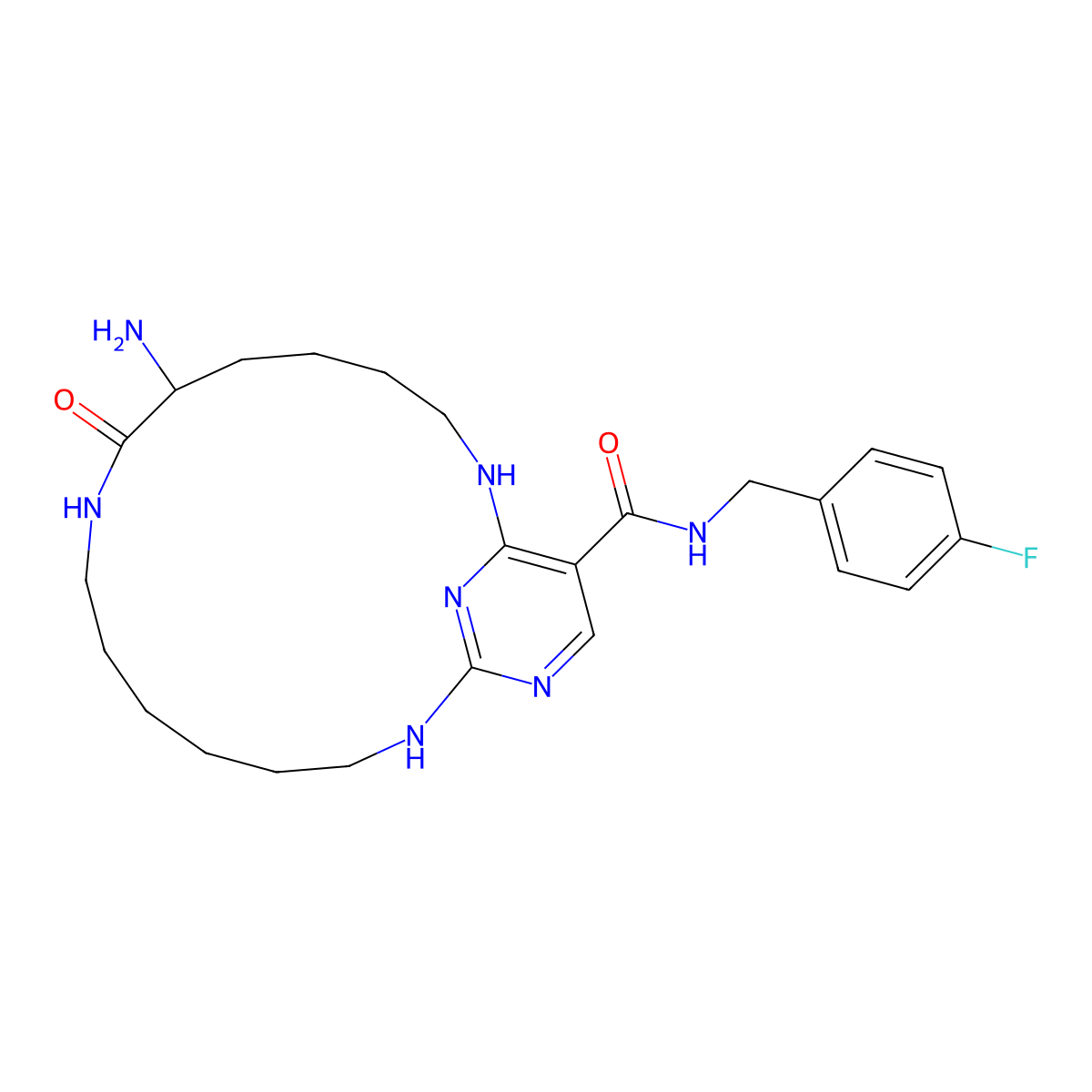 (7s)-7-Amino-N-[(4-Fluorophenyl)methyl]-8-Oxo-2,9,16,18,21-Pentaazabicyclo[15.3.1]henicosa-1(21),17,19-Triene-20-Carboxamide molecular structure, CAS 1612782-86-1