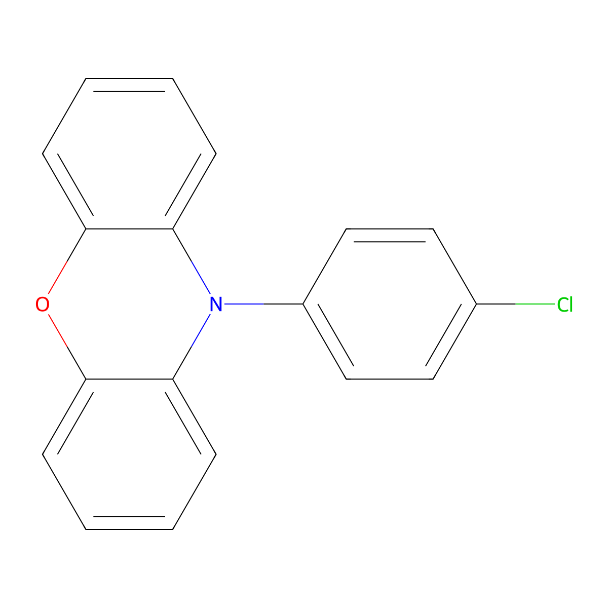 10-(4-Chlorophenyl)-10H-phenoxazine molecular structure, CAS 1612785-97-3