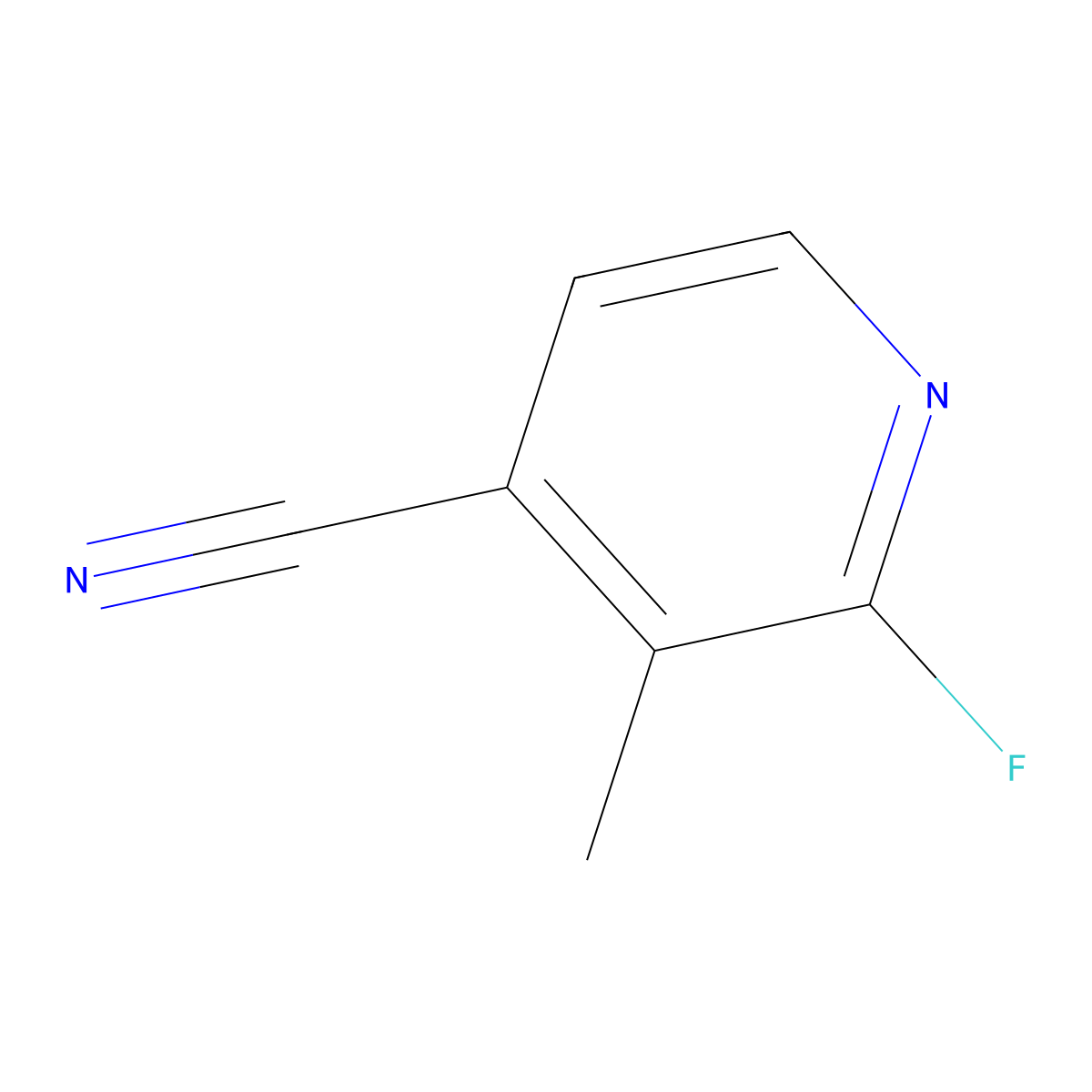 2-Fluoro-3-methylisonicotinonitrile molecular structure, CAS 1612786-39-6