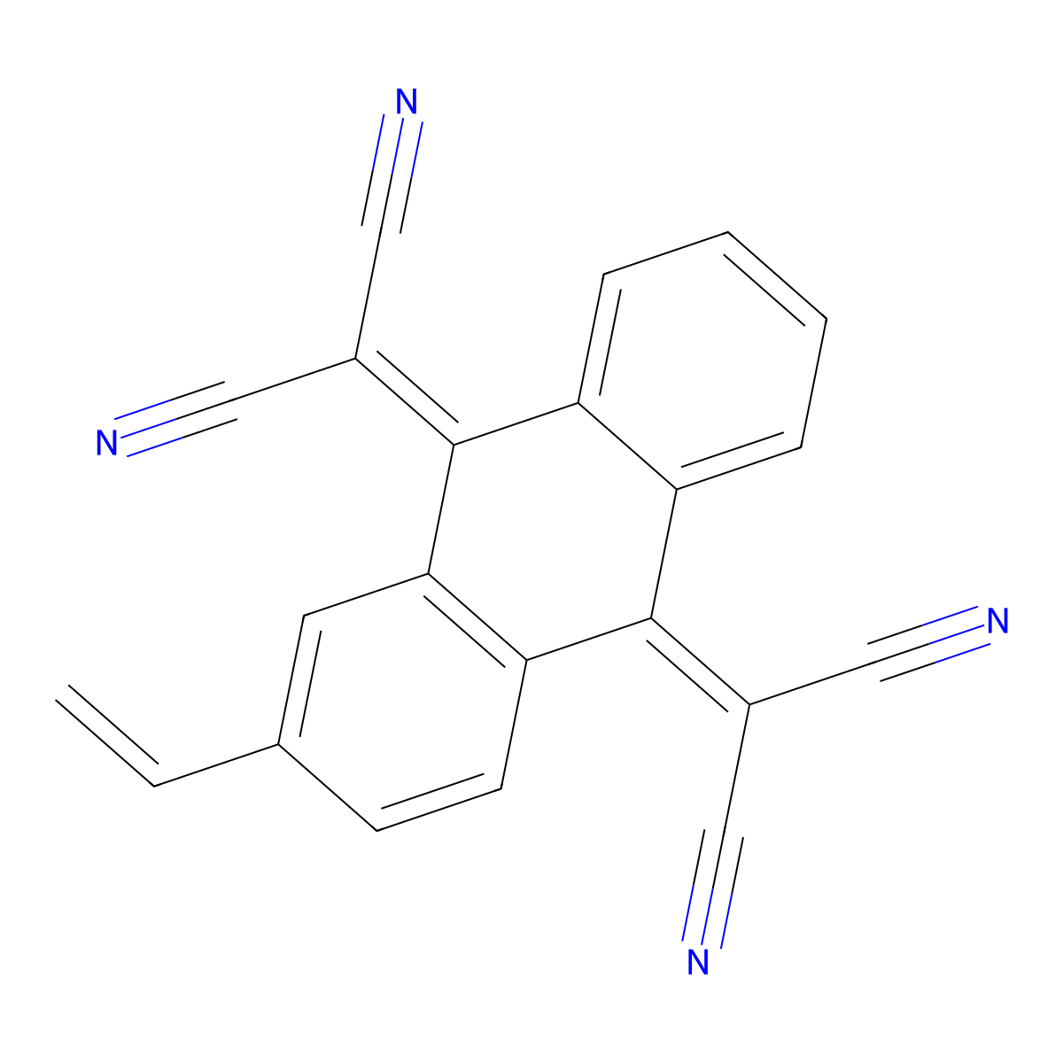 2,2'-(2-Vinylanthracene-9,10-diylidene)dimalononitrile molecular structure, CAS 1612793-07-3