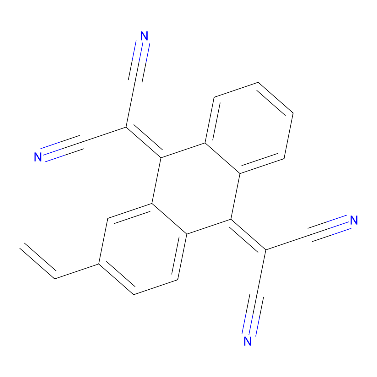 2,2'-(2-Vinylanthracene-9,10-diylidene)dimalononitrile molecular structure, CAS 1612793-07-3