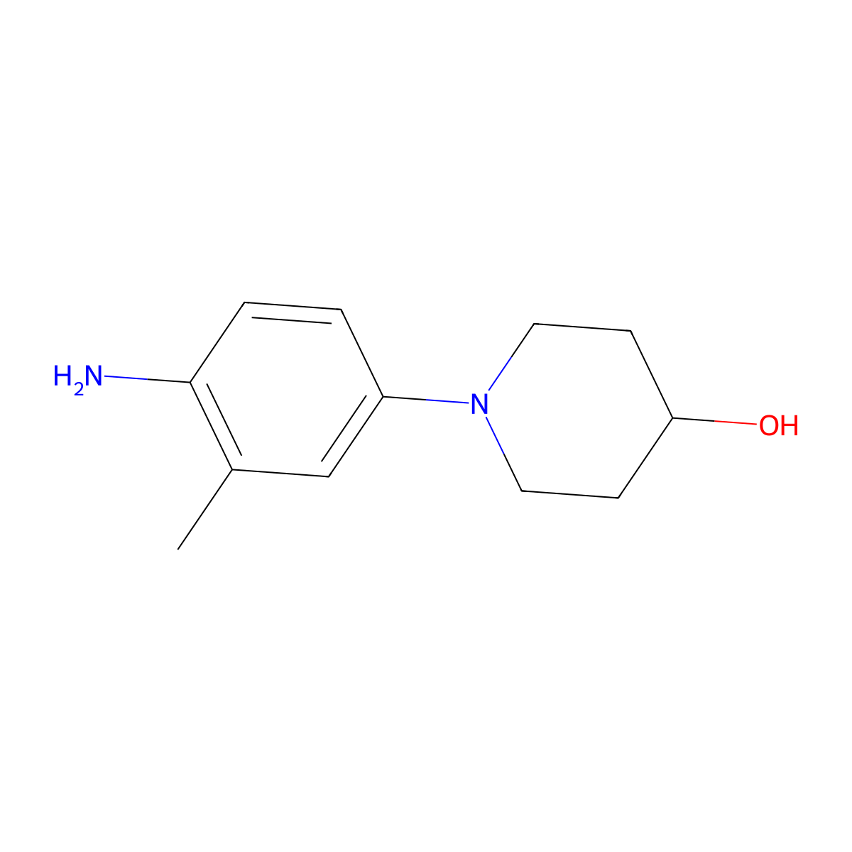 1-(4-Amino-3-methylphenyl)piperidin-4-ol molecular structure, CAS 161282-02-6