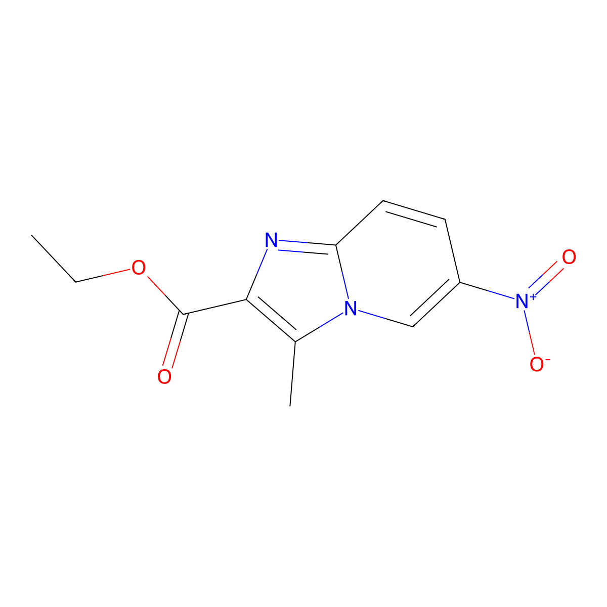 Ethyl 3-methyl-6-nitroimidazo[1,2-a]pyridine-2-carboxylate molecular structure, CAS 1612861-50-3