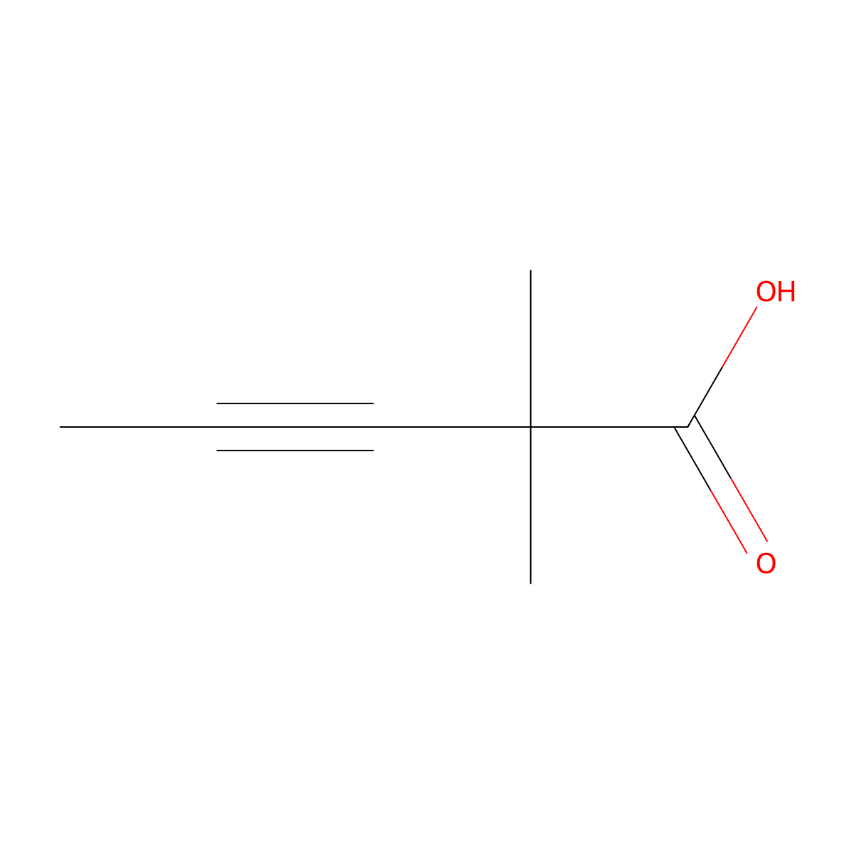 2,2-Dimethylpent-3-ynoic acid molecular structure, CAS 1612868-59-3