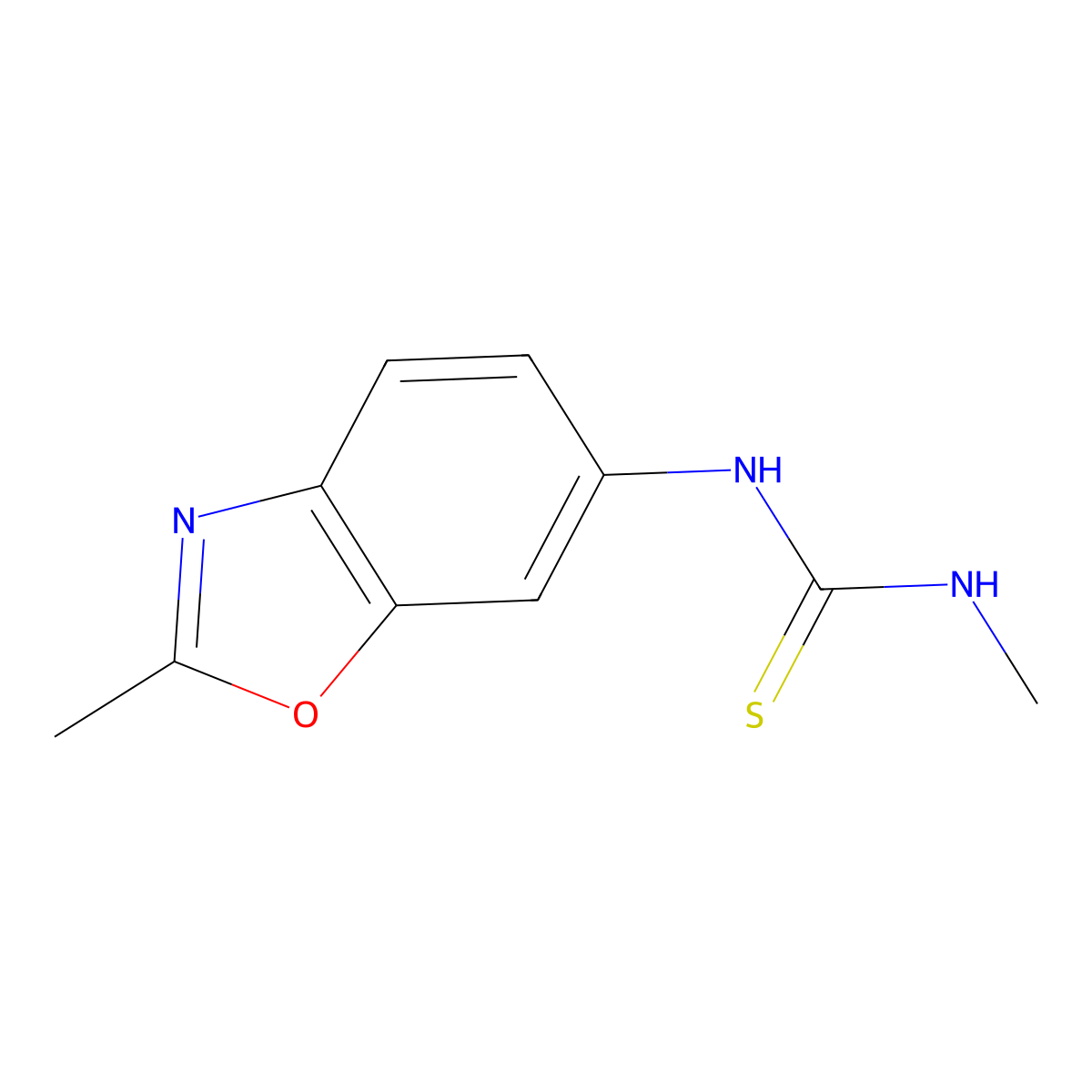 N-methyl-N'-(2-methyl-1,3-benzoxazol-6-yl)thiourea molecular structure, CAS 161287-88-3