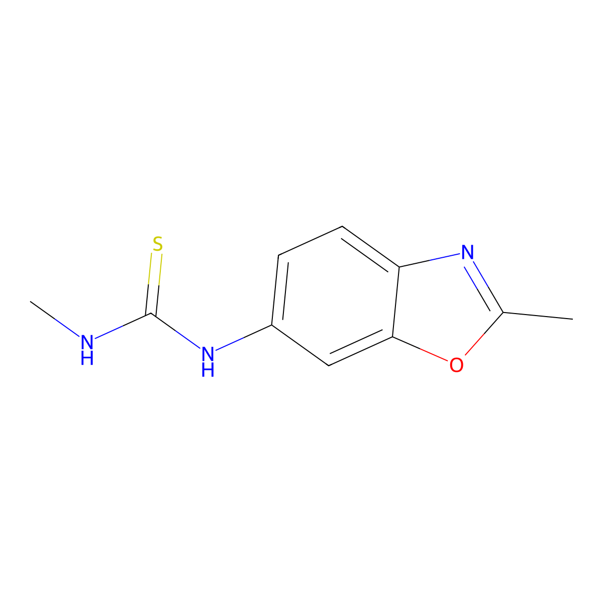 N-methyl-N'-(2-methyl-1,3-benzoxazol-6-yl)thiourea molecular structure, CAS 161287-88-3