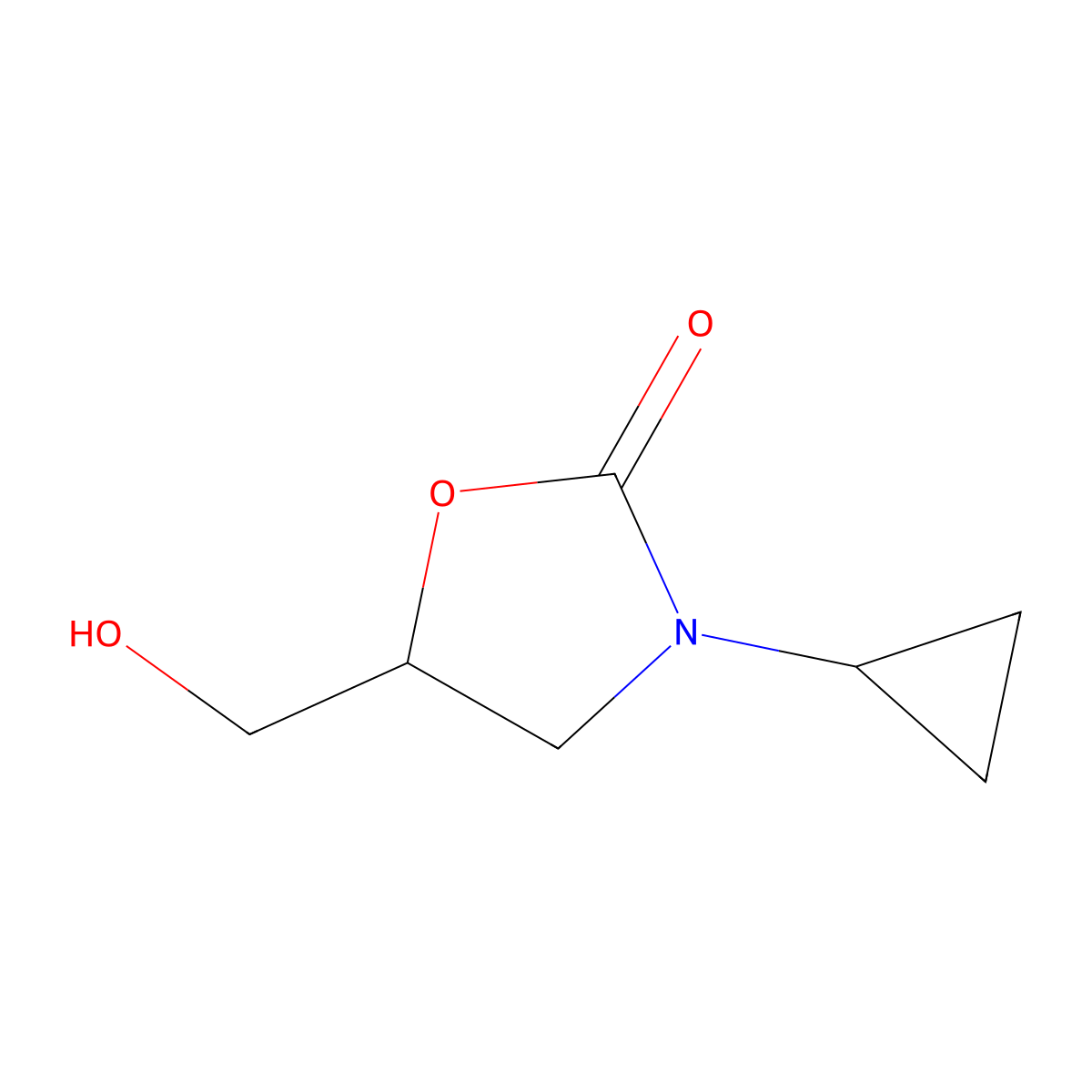 3-Cyclopropyl-5-(hydroxymethyl)oxazolidin-2-one molecular structure, CAS 1612881-70-5