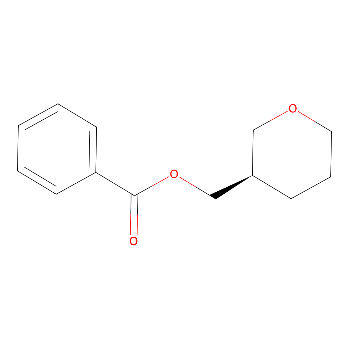 (R)-(Tetrahydro-2H-pyran-3-yl)methyl benzoate molecular structure, CAS 1612884-82-8