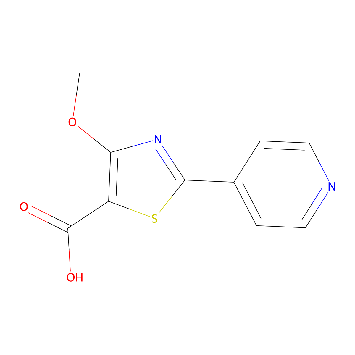 4-Methoxy-2-(pyridin-4-yl)thiazole-5-carboxylic acid molecular structure, CAS 1612887-08-7