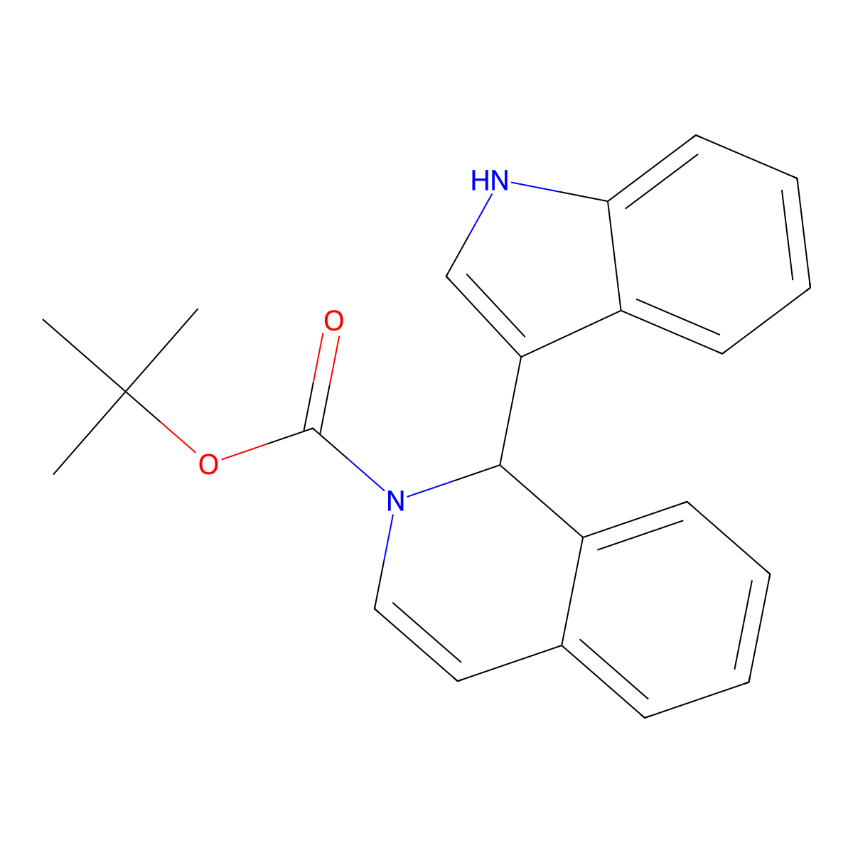 tert-Butyl 1-(1H-indol-3-yl)isoquinoline-2(1H)-carboxylate molecular structure, CAS 1612888-20-6