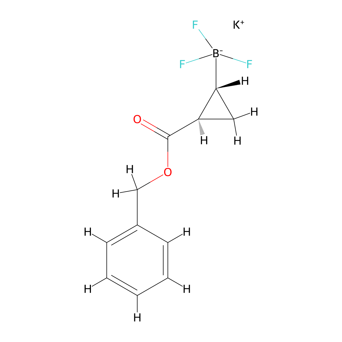 rac-potassium [(1R,2R)-2-[(benzyloxy)carbonyl]cyclopropyl]trifluoroboranuide molecular structure, CAS 1612892-43-9