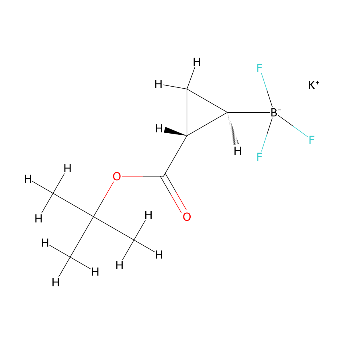 rac-potassium [(1R,2R)-2-[(tert-butoxy)carbonyl]cyclopropyl]trifluoroboranuide molecular structure, CAS 1612892-44-0
