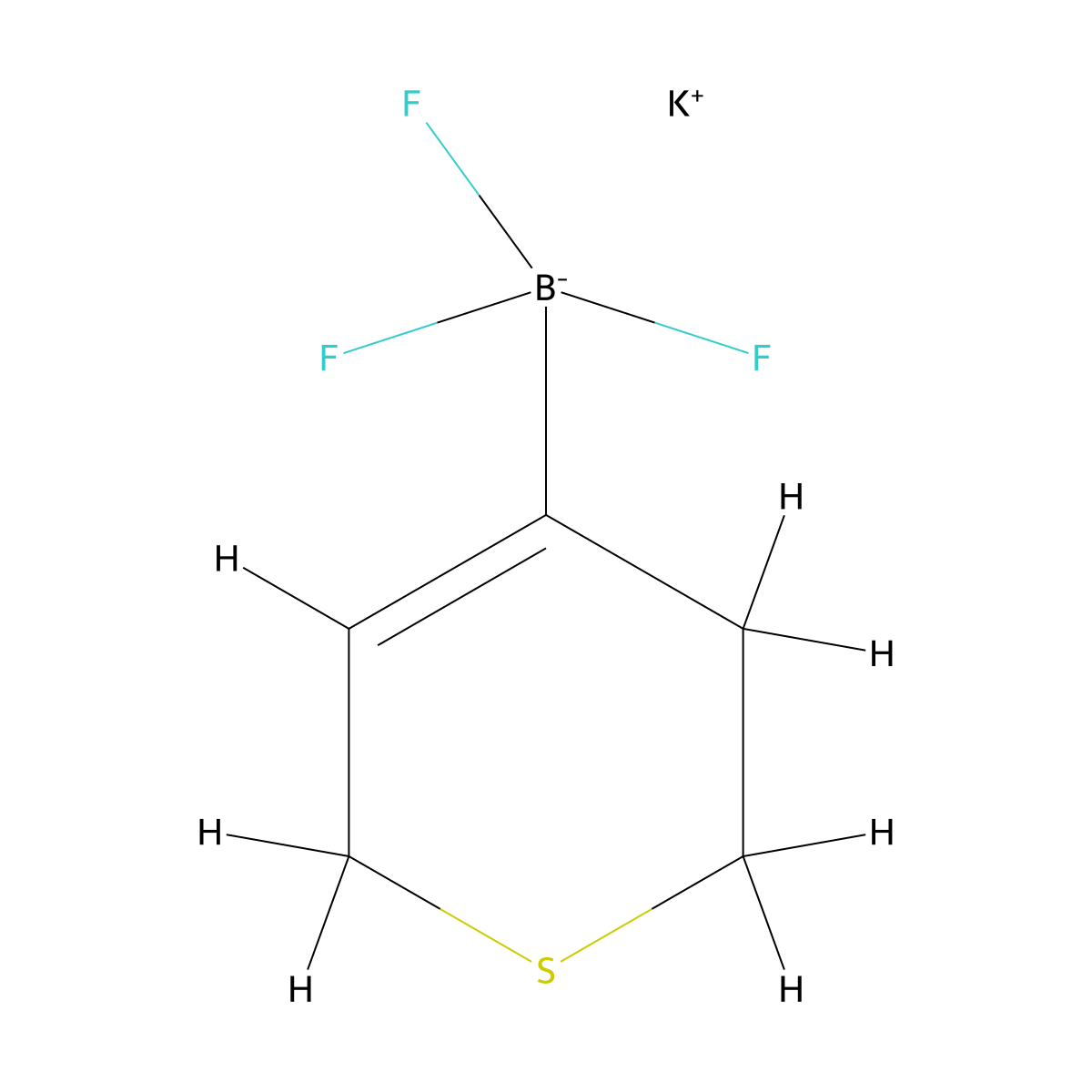 potassium (3,6-dihydro-2H-thiopyran-4-yl)trifluoroboranuide molecular structure, CAS 1612893-02-3