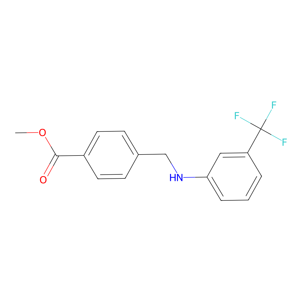 Methyl 4-[N-[3-(trifluoromethyl)phenyl]aminomethyl]benzoate molecular structure, CAS 1612896-23-7