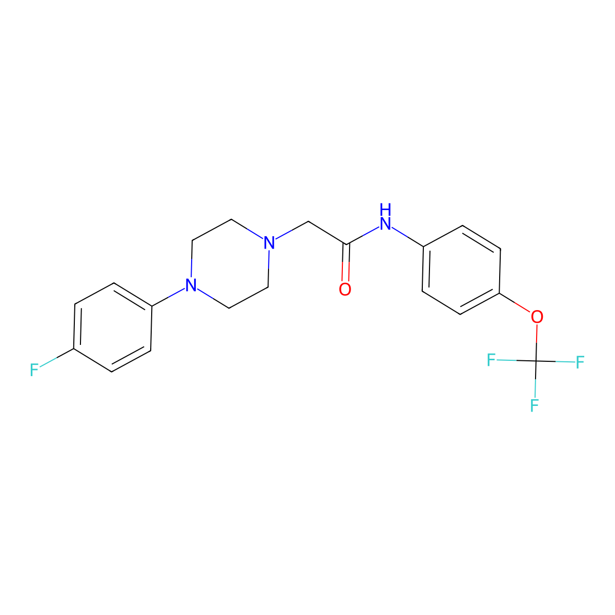 2-[4-(4-fluorophenyl)piperazin-1-yl]-N-[4-(trifluoromethoxy)phenyl]acetamide molecular structure, CAS 161290-83-1