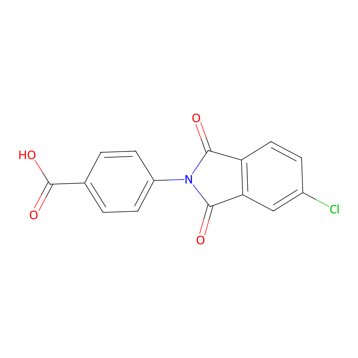 4-(5-Chloro-1,3-dioxoisoindol-2-yl)benzoic acid molecular structure, CAS 161291-73-2