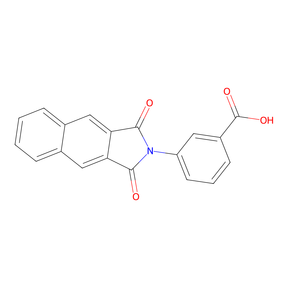 3-(1,3-dioxo-1,3-dihydro-2H-benzo[f]isoindol-2-yl)benzoic acid molecular structure, CAS 161291-80-1