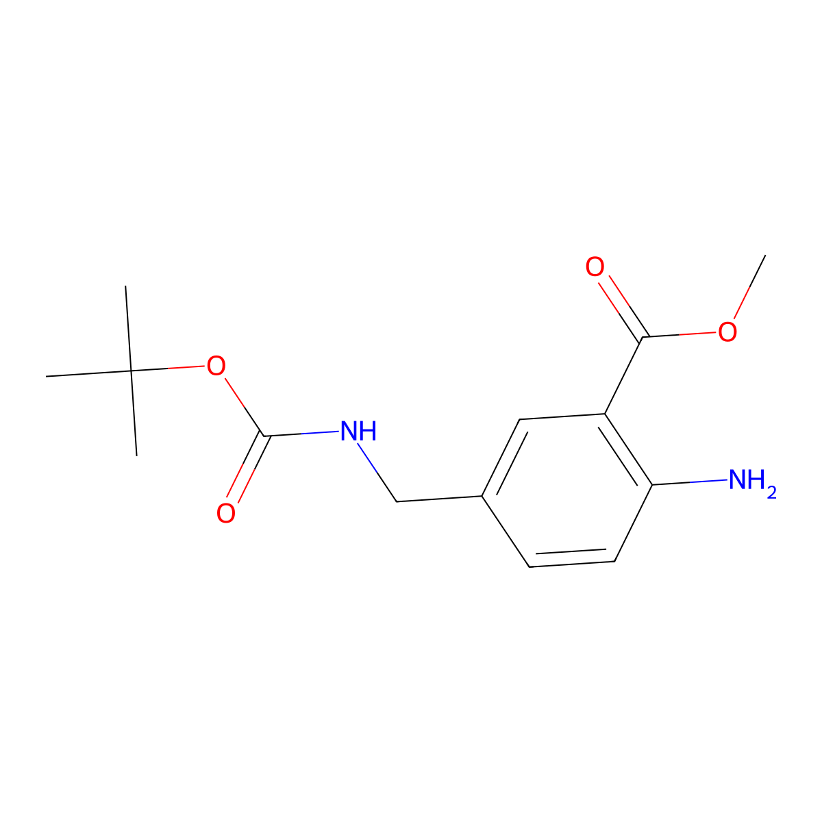 Methyl 2-amino-5-((((tert-butoxy)carbonyl)amino)methyl)benzoate molecular structure, CAS 161292-57-5