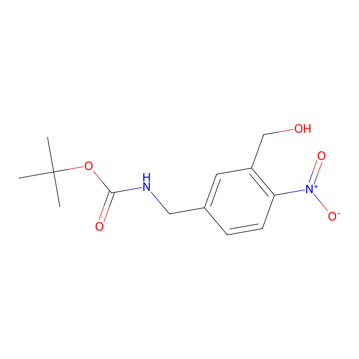 tert-butyl N-{[3-(hydroxymethyl)-4-nitrophenyl]methyl}carbamate molecular structure, CAS 161292-83-7
