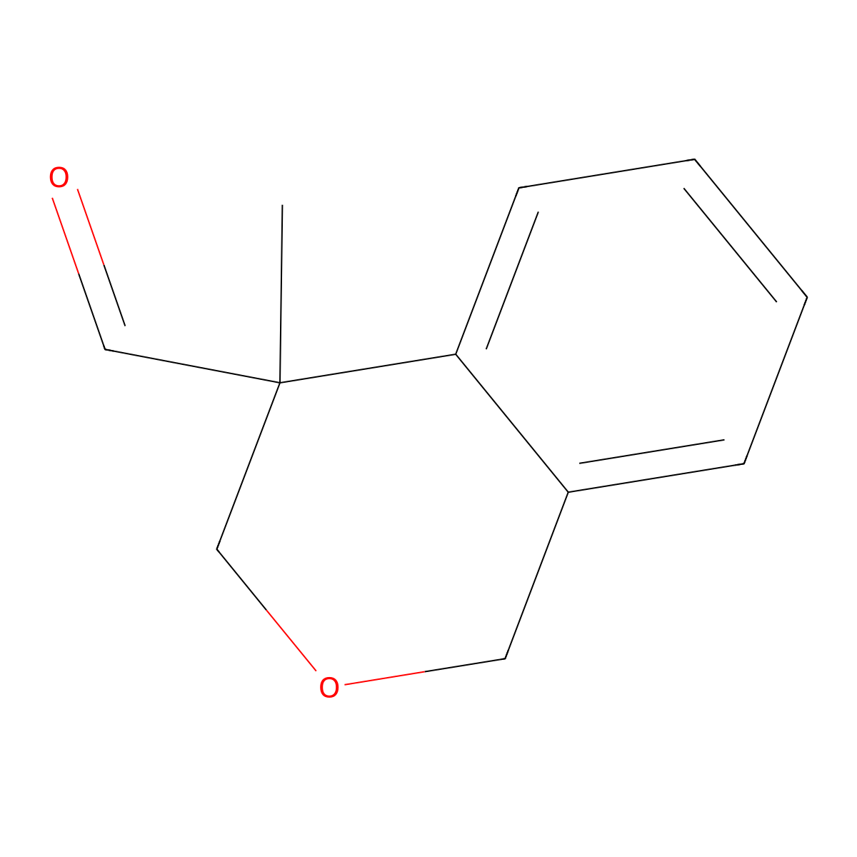 4-methyl-3,4-dihydro-1H-2-benzopyran-4-carboxaldehyde molecular structure, CAS 161297-43-4