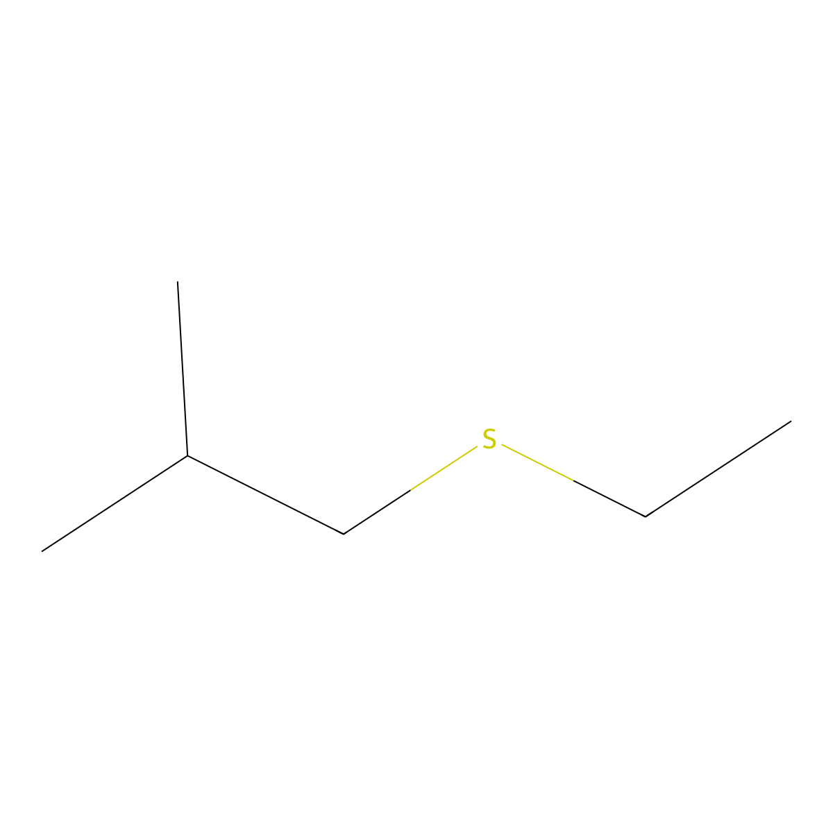 Ethyl isobutyl sulfide molecular structure, CAS 1613-45-2