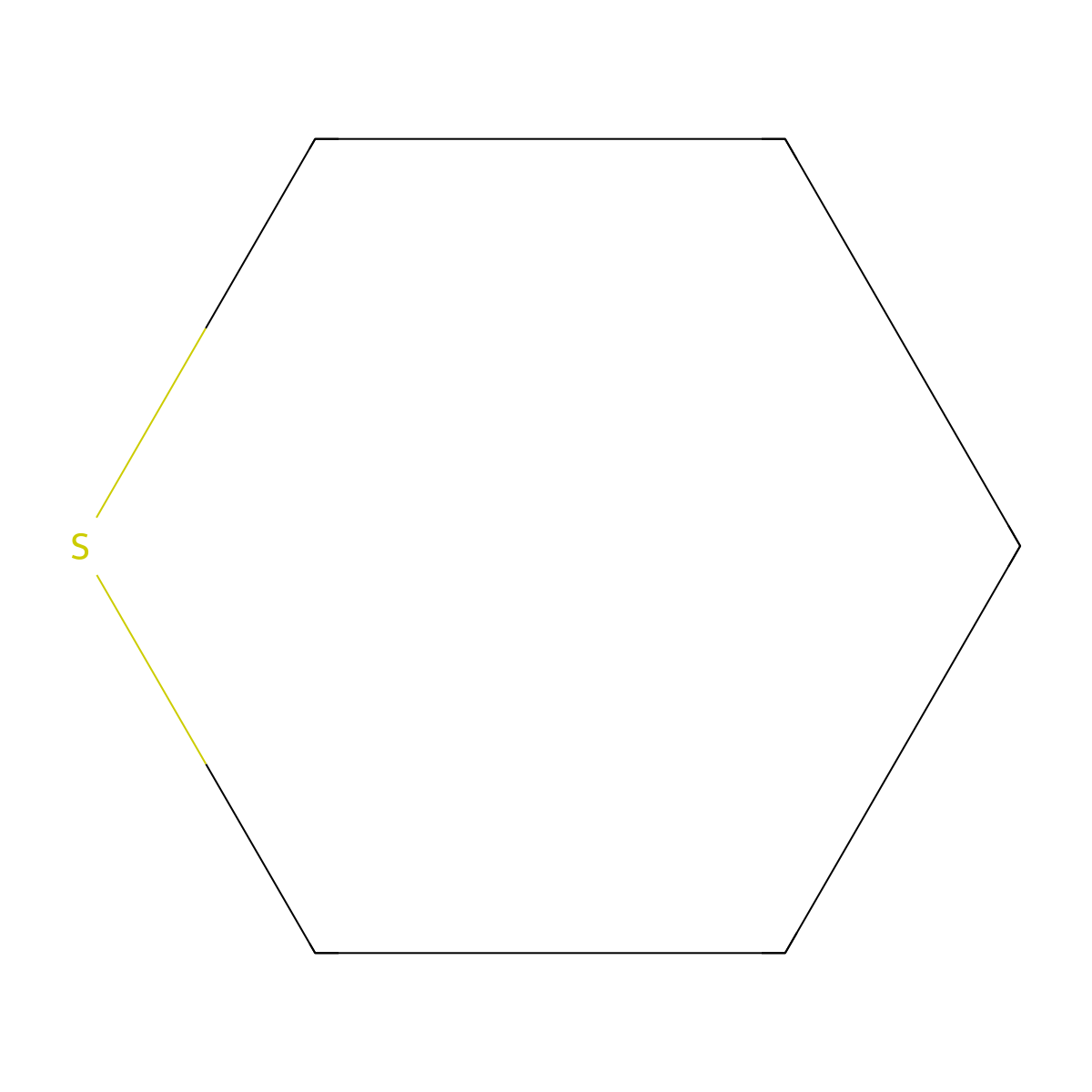 Thiane molecular structure, CAS 1613-51-0