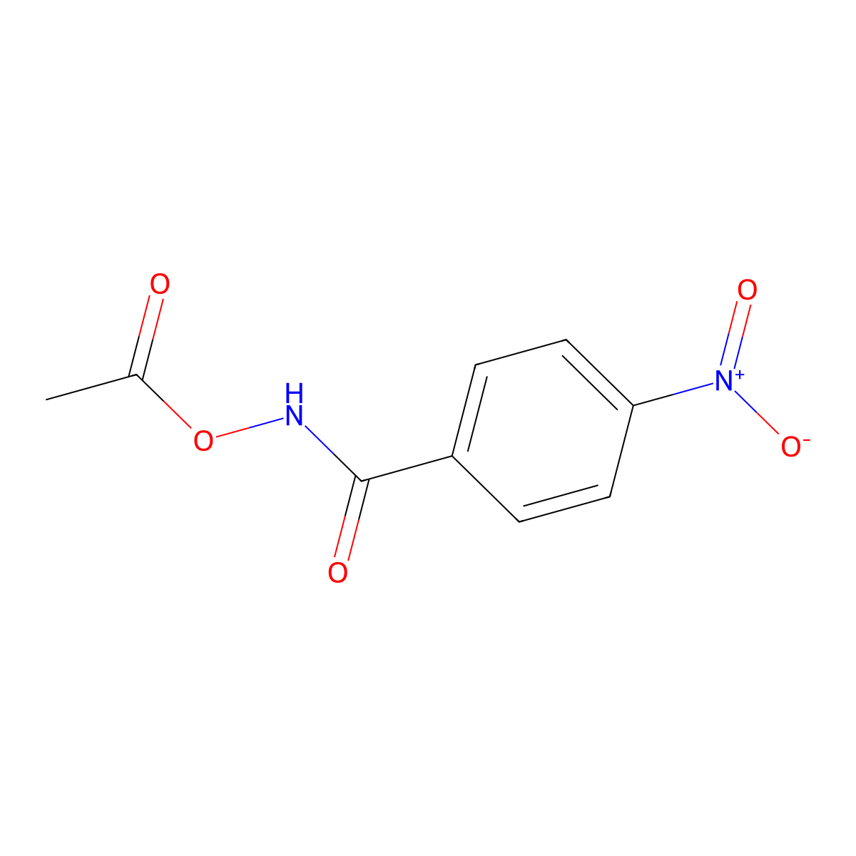 O-Acetyl-N-(p-nitrobenzoyl)hydroxylamine molecular structure, CAS 1613-81-6