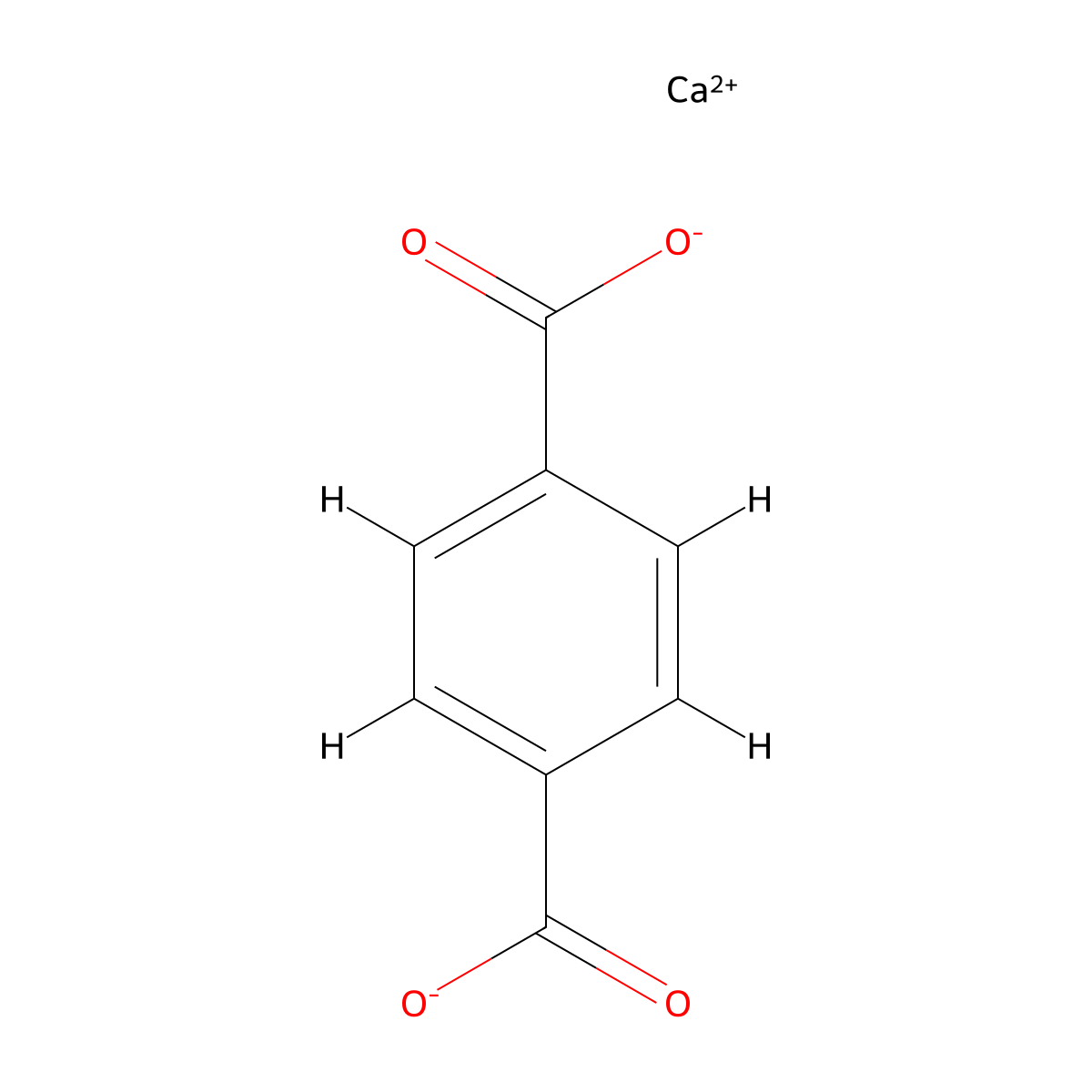 Calcium terephthalate molecular structure, CAS 16130-76-0