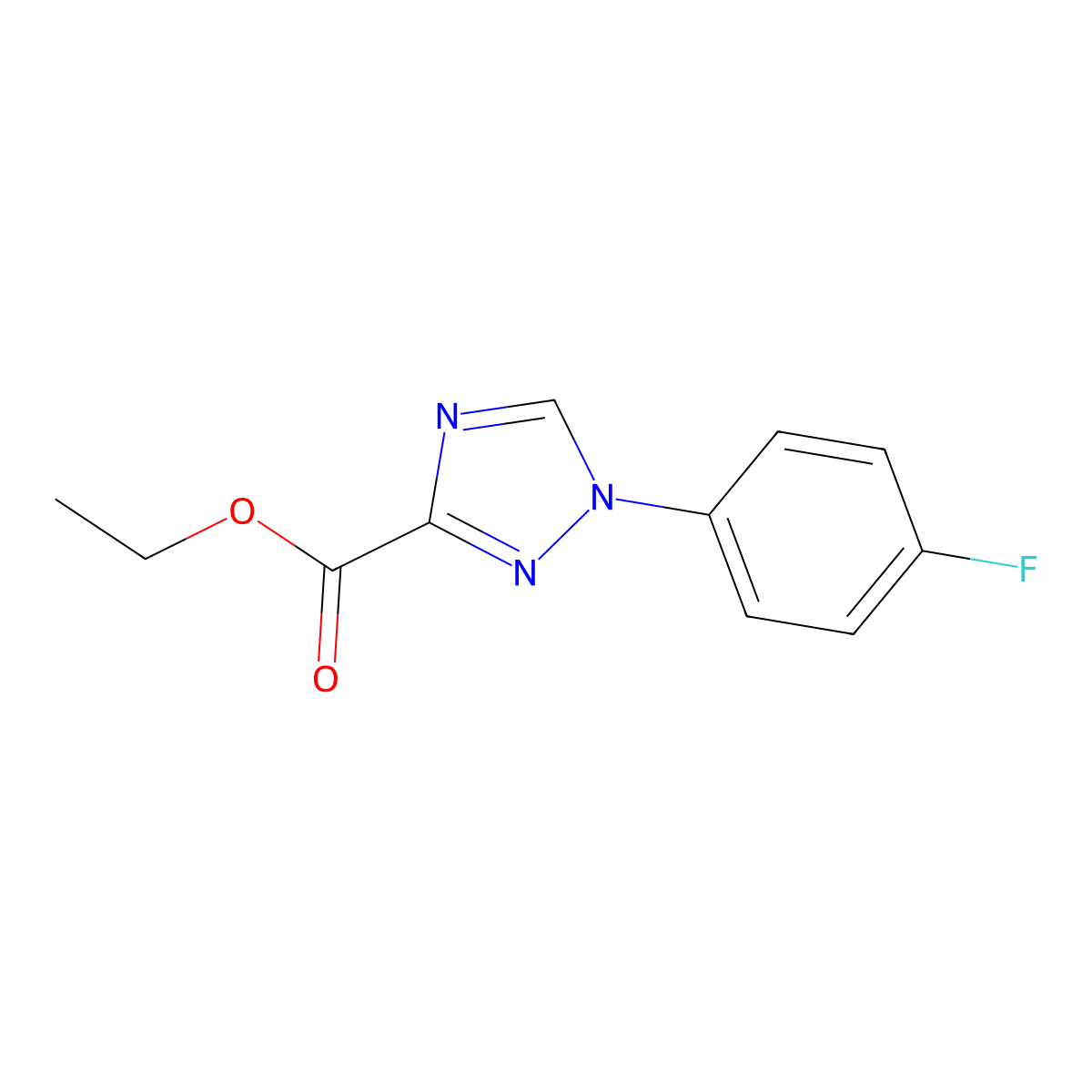 Ethyl 1-(4-fluorophenyl)-1,2,4-triazole-3-carboxylate molecular structure, CAS 1613022-95-9