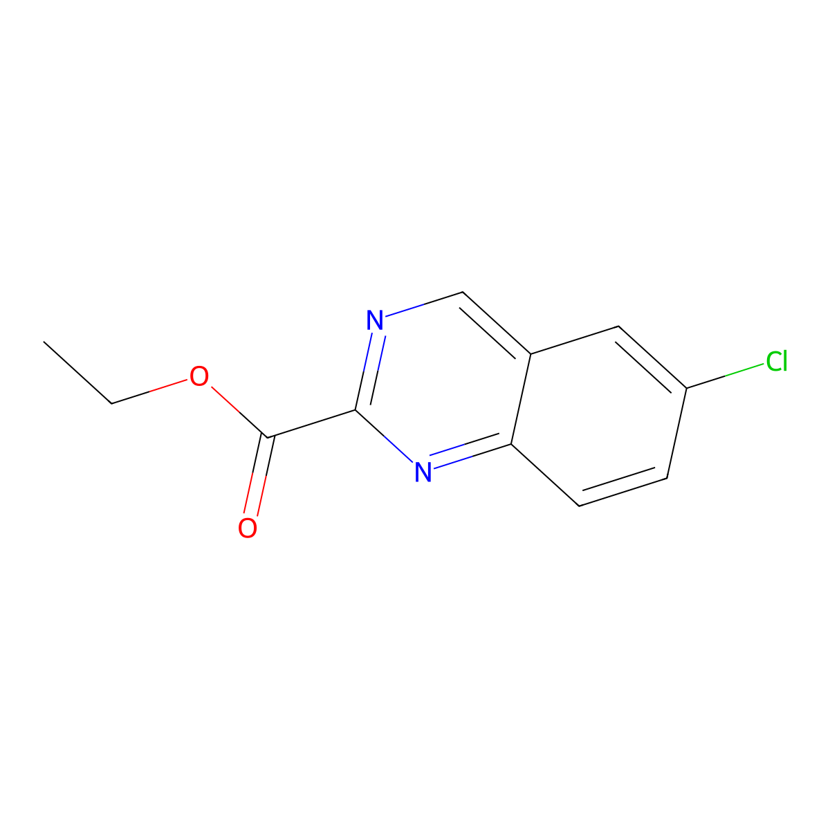 Ethyl 6-chloroquinazoline-2-carboxylate molecular structure, CAS 1613023-40-7