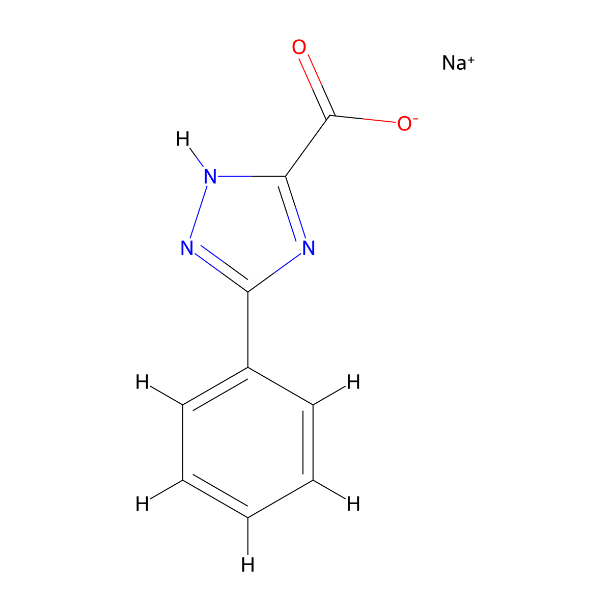 sodium 5-phenyl-4H-1,2,4-triazole-3-carboxylate molecular structure, CAS 1613023-53-2
