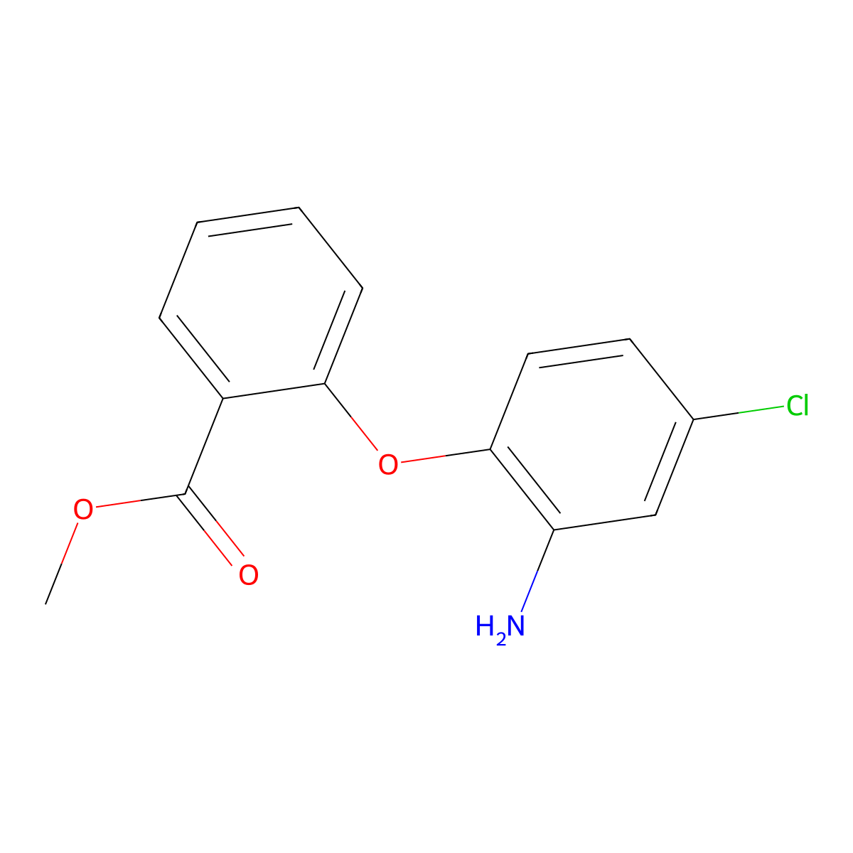 Methyl 2-(2-amino-4-chlorophenoxy)benzoate molecular structure, CAS 1613040-00-8