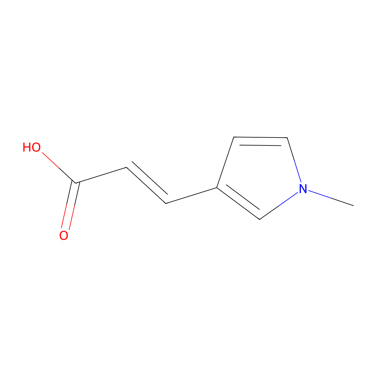 (2E)-3-(1-methyl-1H-pyrrol-3-yl)prop-2-enoic acid molecular structure, CAS 1613049-53-8