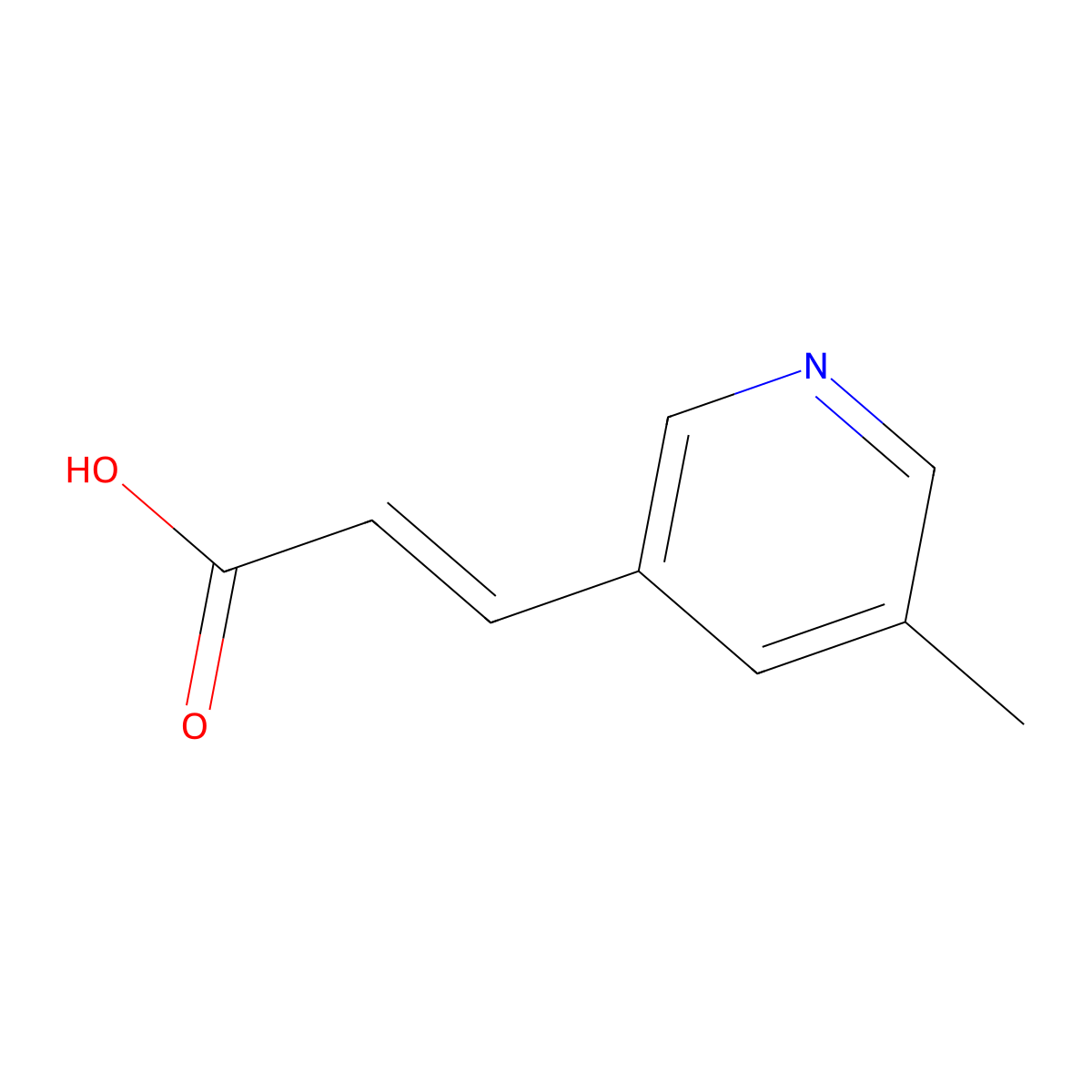 (2E)-3-(5-methylpyridin-3-yl)prop-2-enoic acid molecular structure, CAS 1613049-74-3