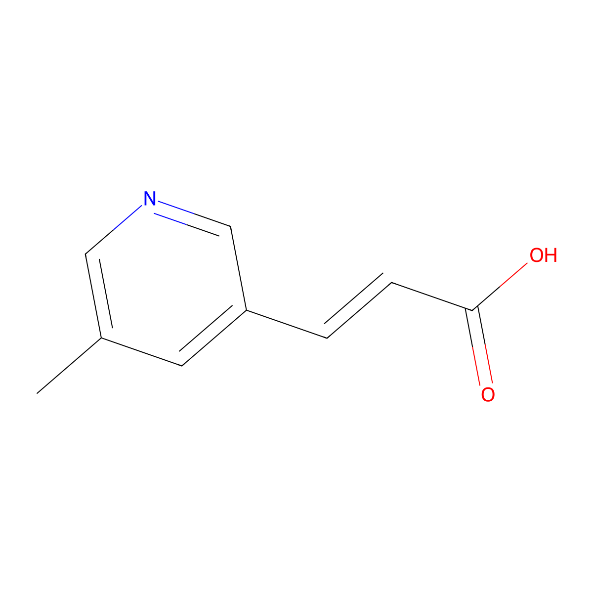 (2E)-3-(5-methylpyridin-3-yl)prop-2-enoic acid molecular structure, CAS 1613049-74-3