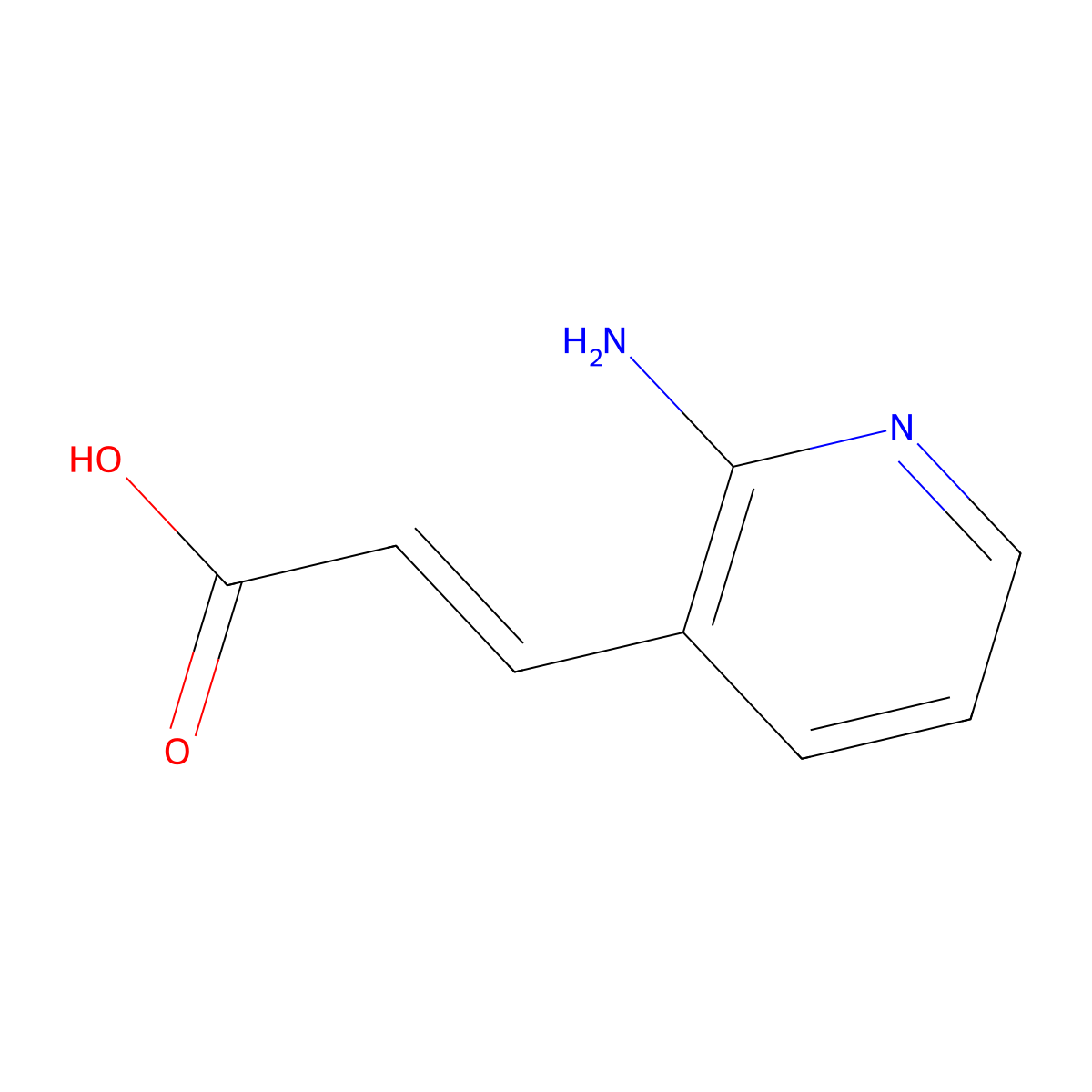 3-(2-Amino-3-pyridyl)acrylic acid molecular structure, CAS 1613051-21-0